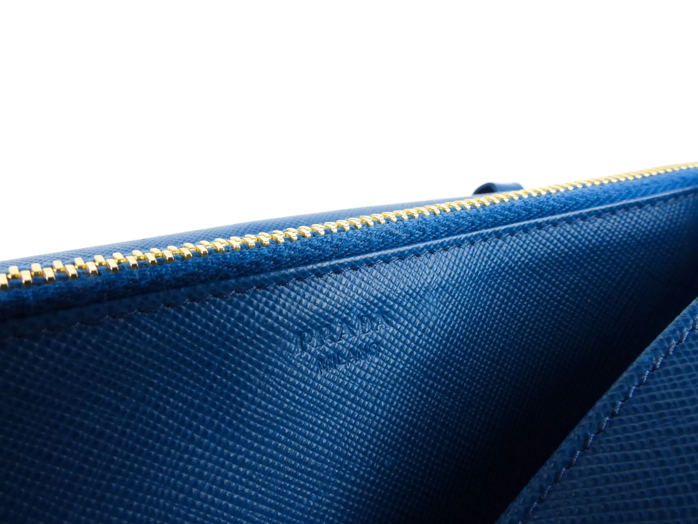 Prada Blue Saffiano Leather Mini Flap Bag