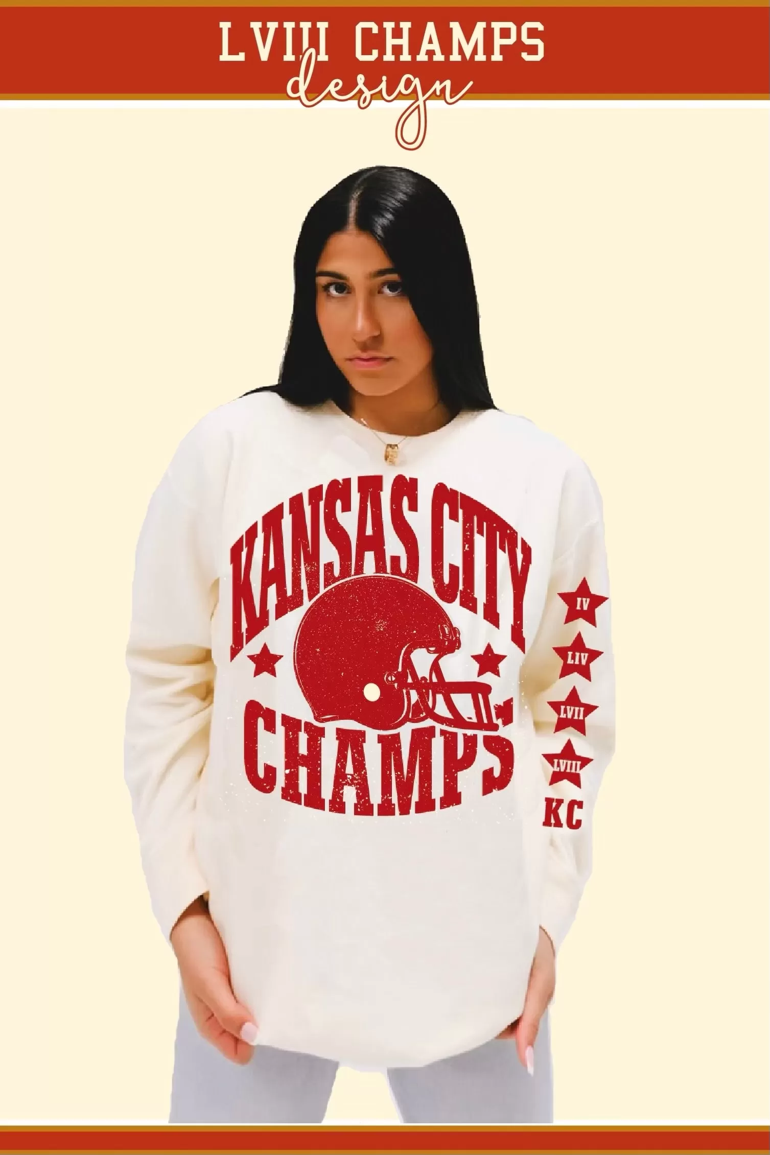 PREORDER! 1KC Kansas City Champs Sweatshirt : Off-White no