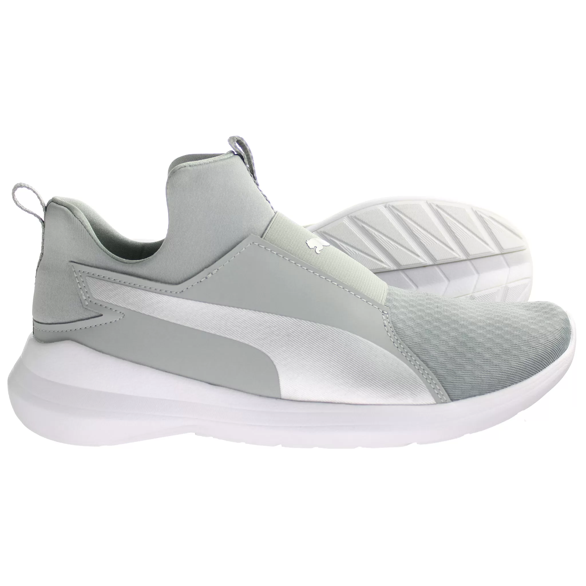 PUMA Rebel Mid Quarry Silver Womens Trainers