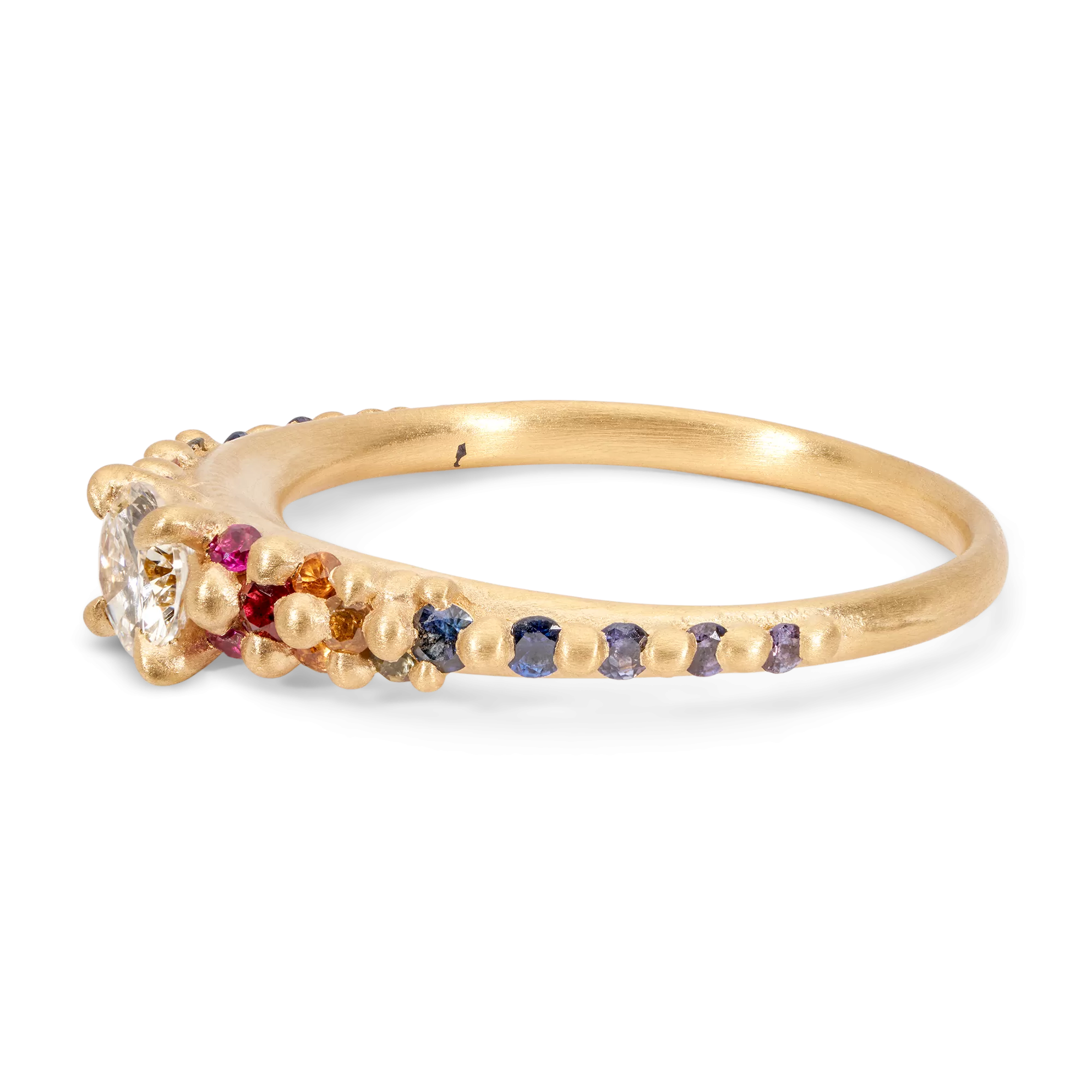 Rainbow Star Bright Central Petal Ring - Made to Order