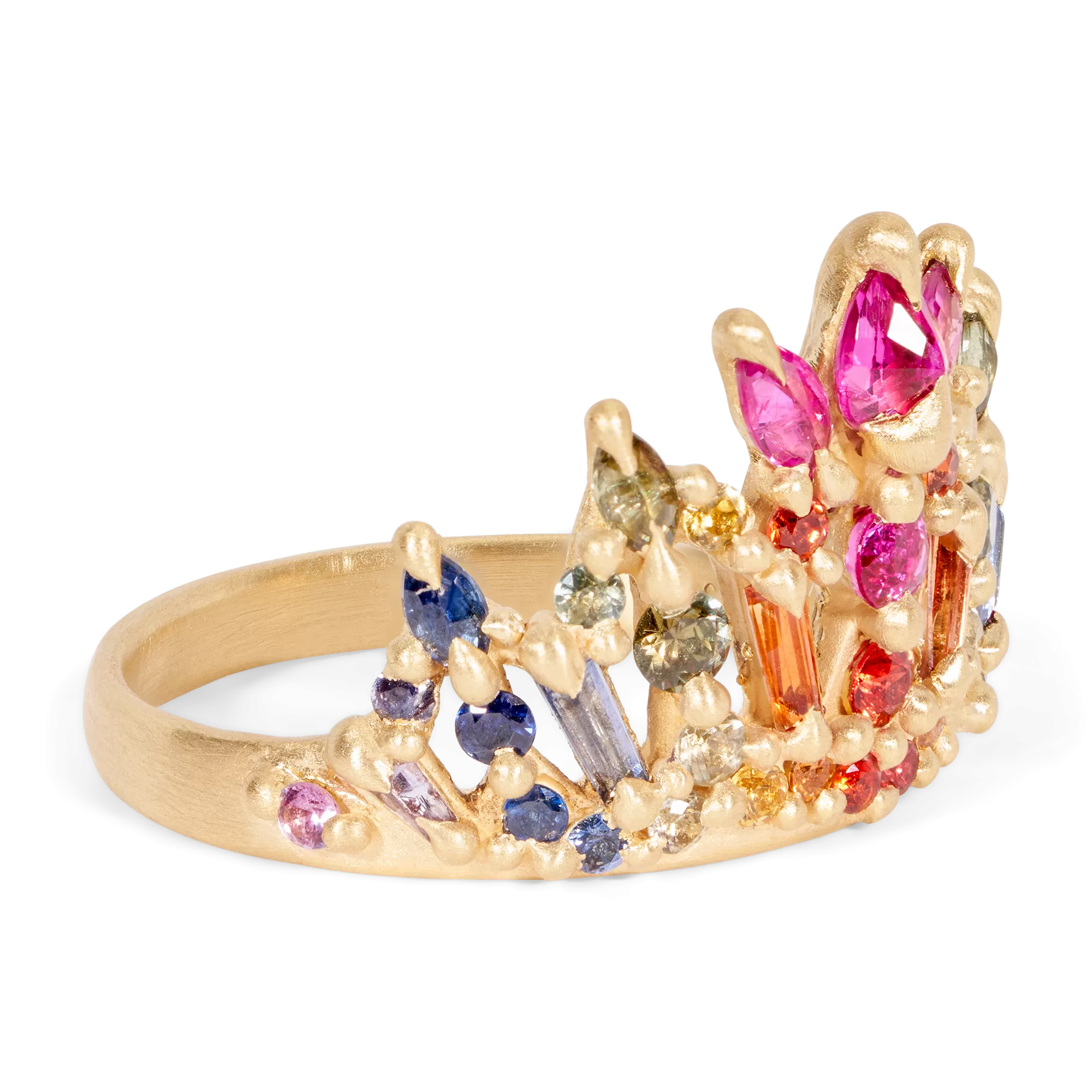 Rainbow Star Bright Short Lace Petal Ring - Made to Order