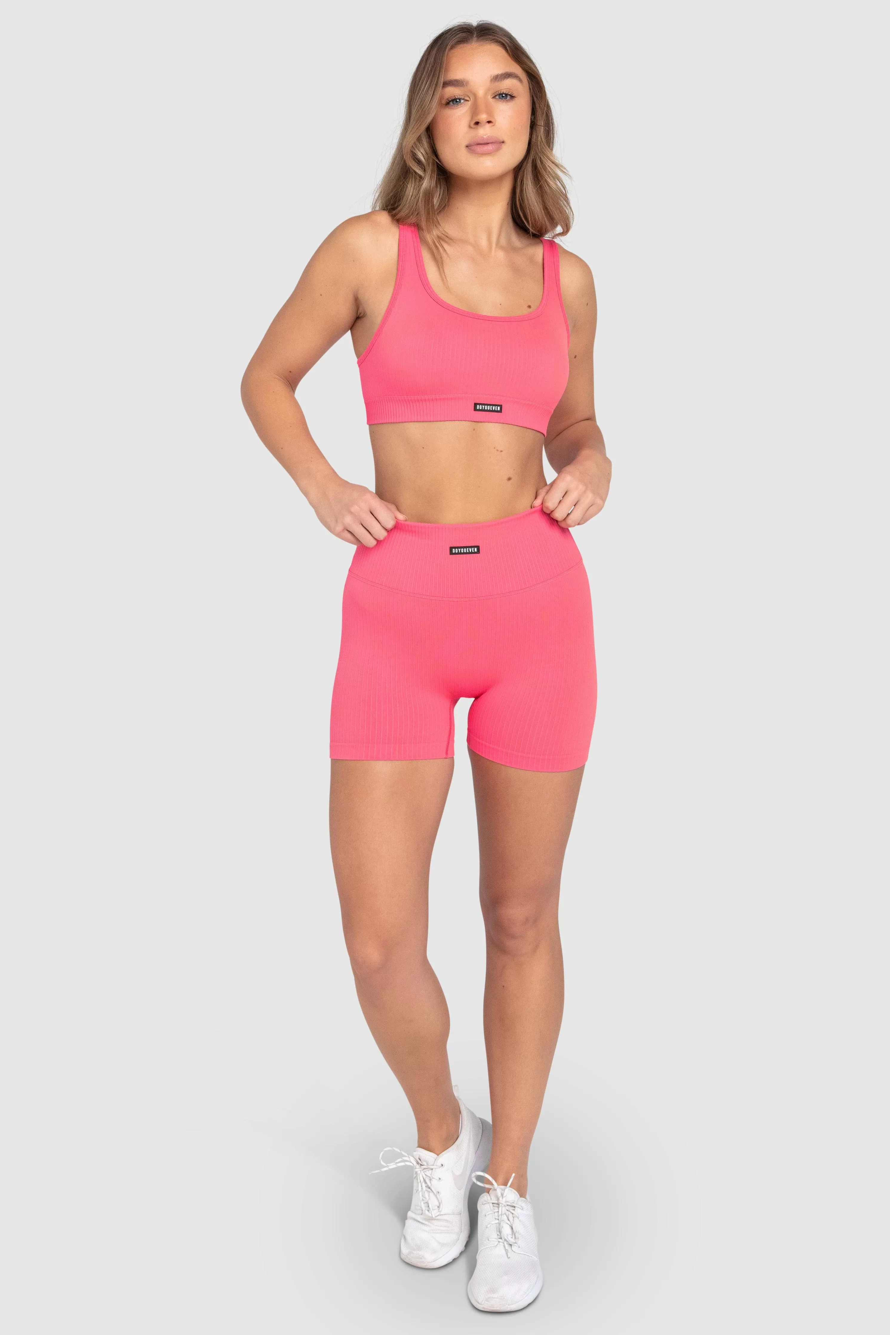 Ribbed Seamless Crop - Watermelon Pink