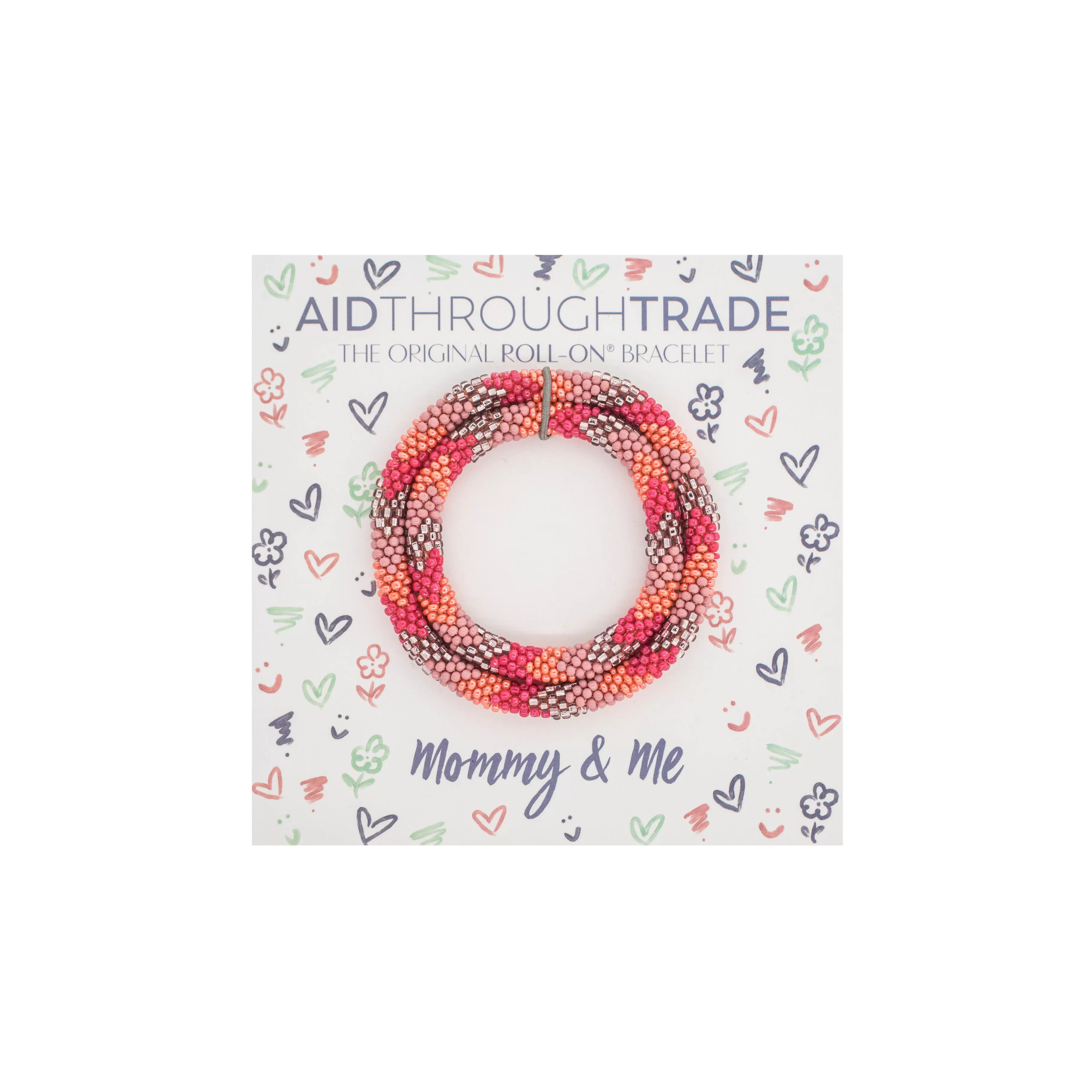 Roll-On Mommy & Me  Bracelet Set - Grapefruit