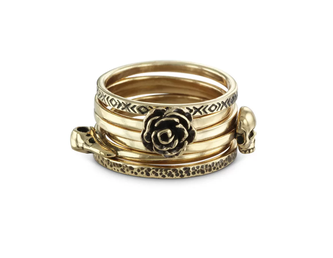 Rose Stacking Ring - Bronze