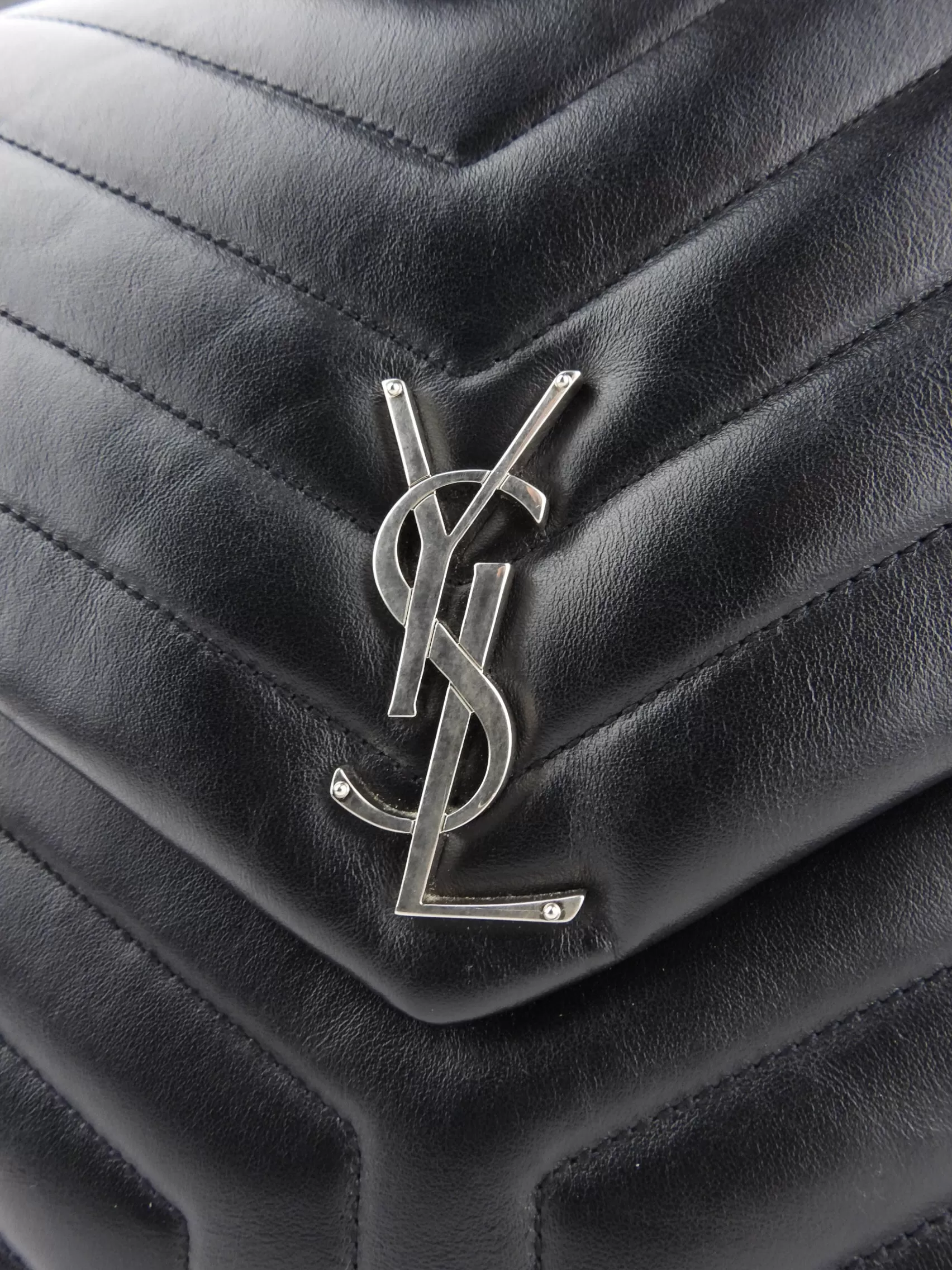 Saint Laurent Black Quilted Y Leather Large LouLou Chain Flap Shoulder Bag