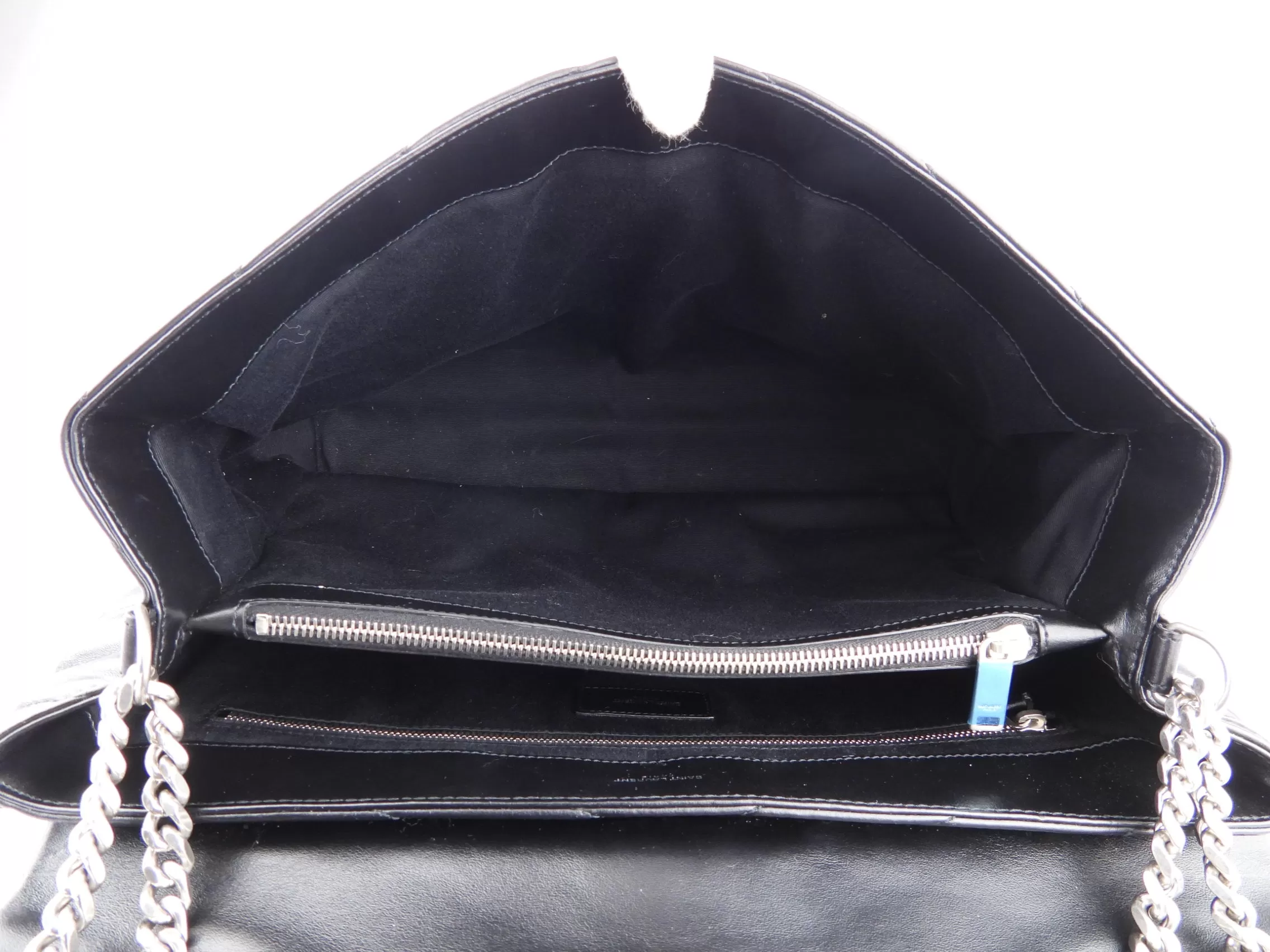 Saint Laurent Black Quilted Y Leather Large LouLou Chain Flap Shoulder Bag