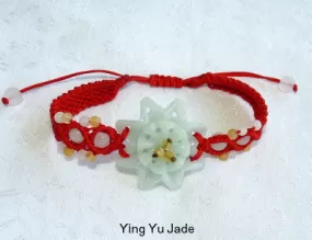 Sale-Burmese Jadeite Star Flower Adjustable Bracelet (BJB-66)