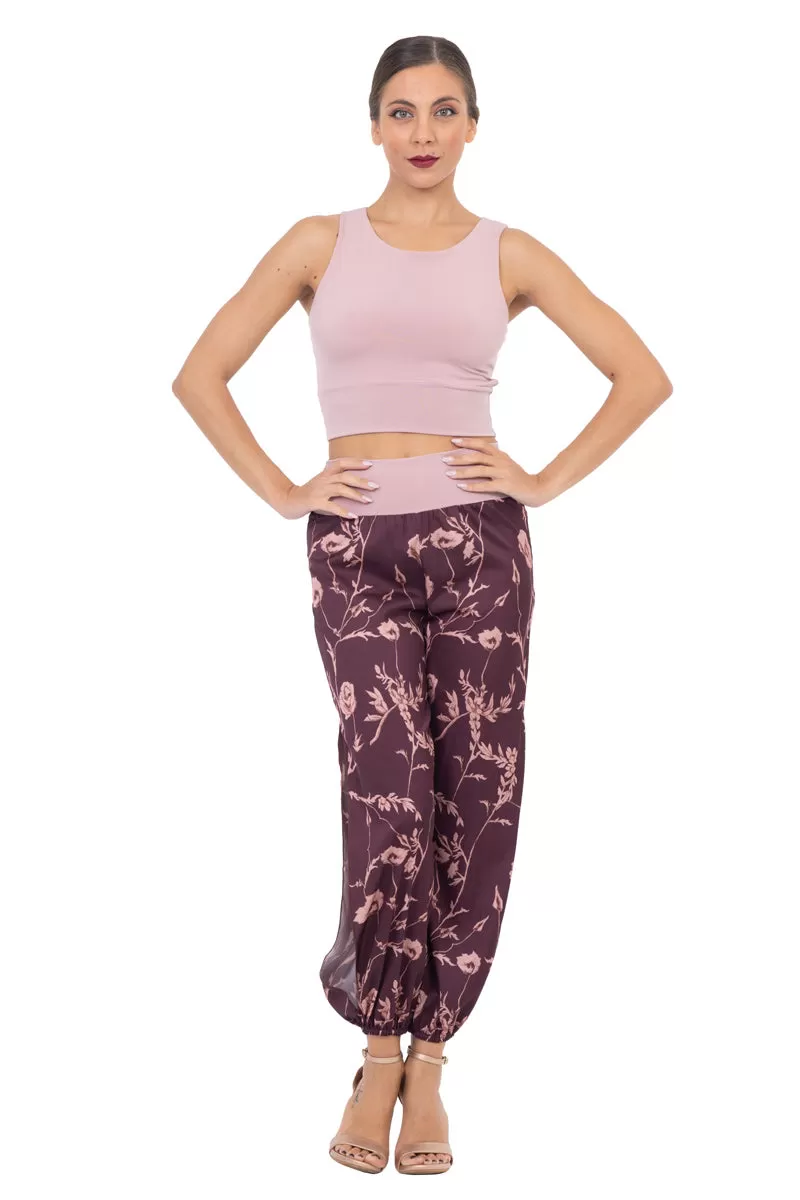 Satin Floral Babucha Tango Pants