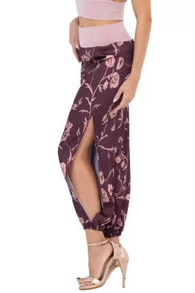 Satin Floral Babucha Tango Pants