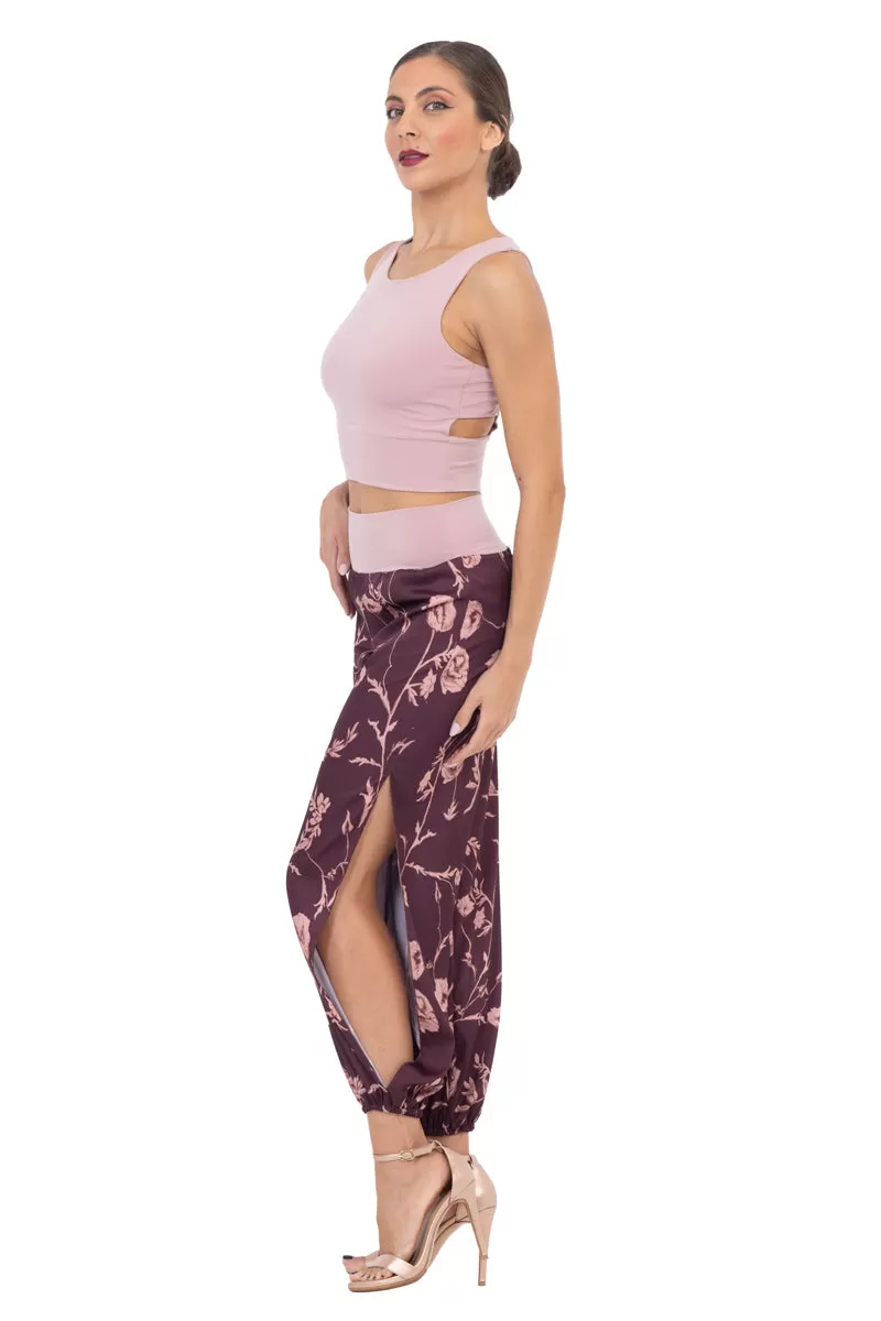 Satin Floral Babucha Tango Pants