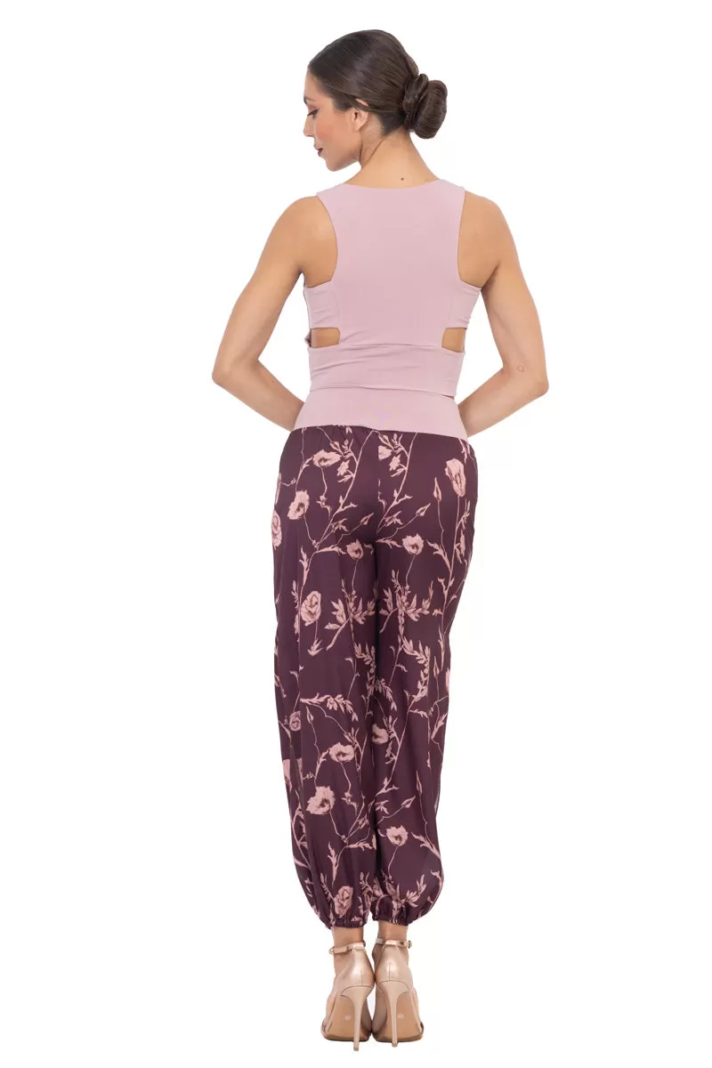 Satin Floral Babucha Tango Pants