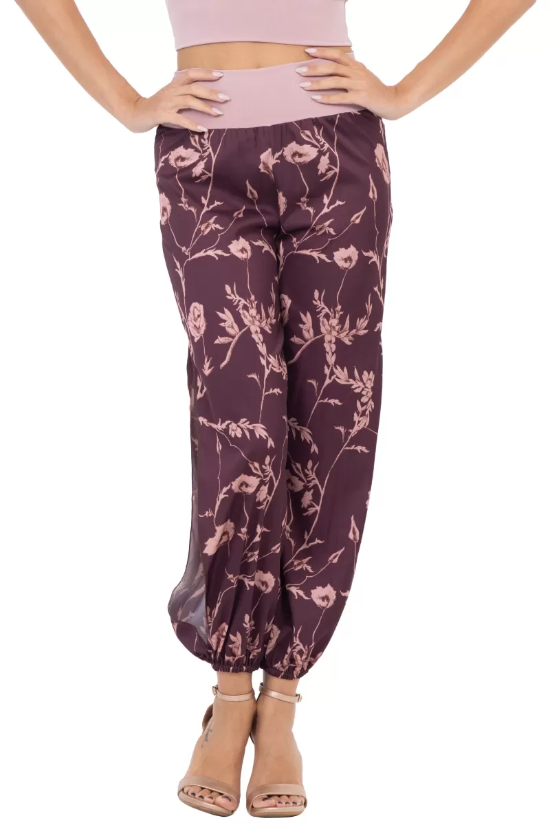 Satin Floral Babucha Tango Pants