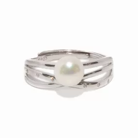 Serene Seashell Silver Ring