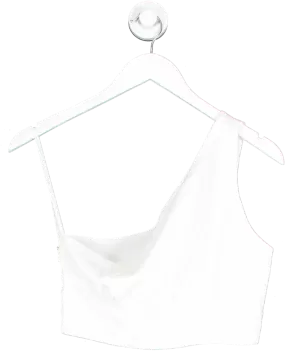 Seven Wonders White One Shoulder 100% Cotton Crop Top UK 8