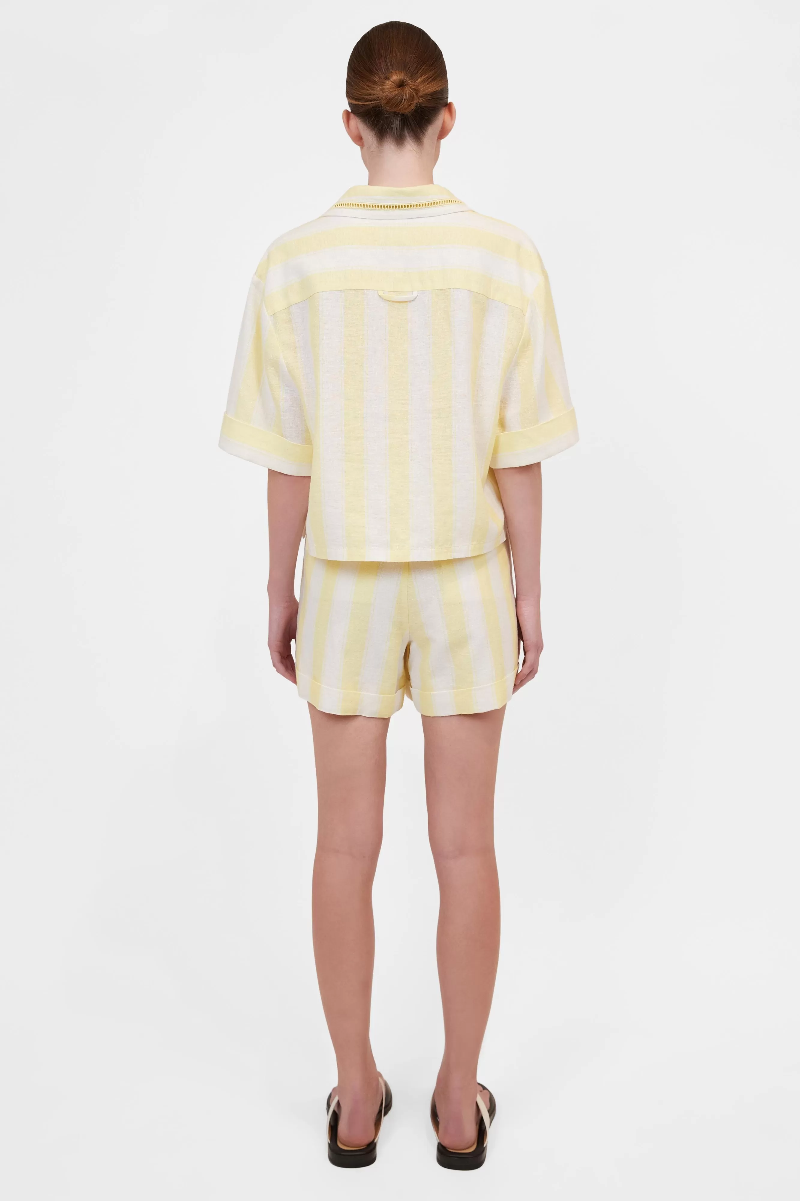 Simkhai - Keston Button Down Shirt - Lemon Stripe