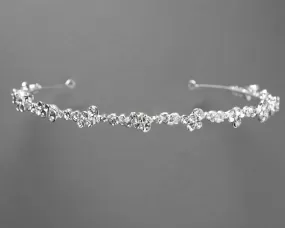 Simple Wedding Tiara of Crystal Clusters