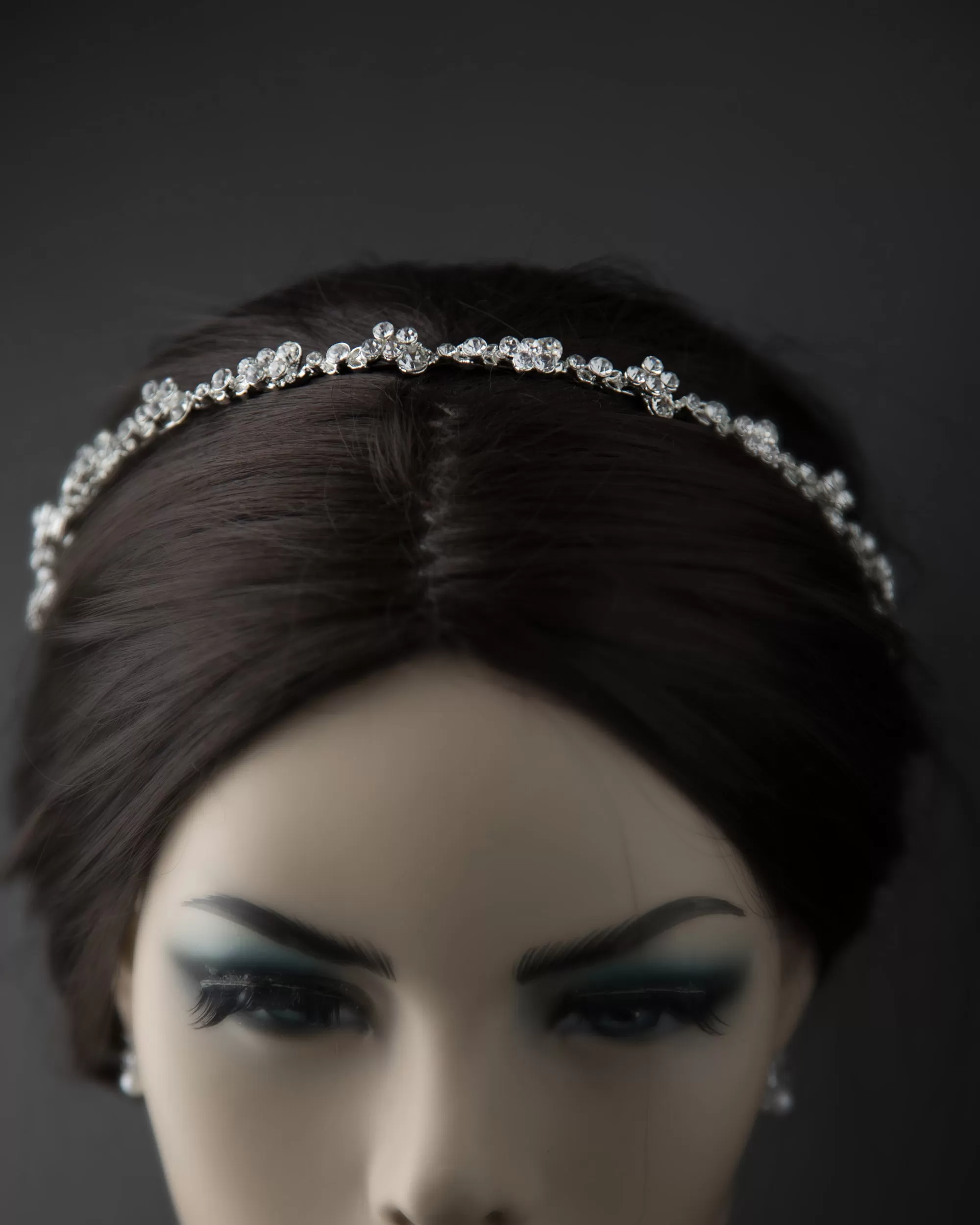 Simple Wedding Tiara of Crystal Clusters