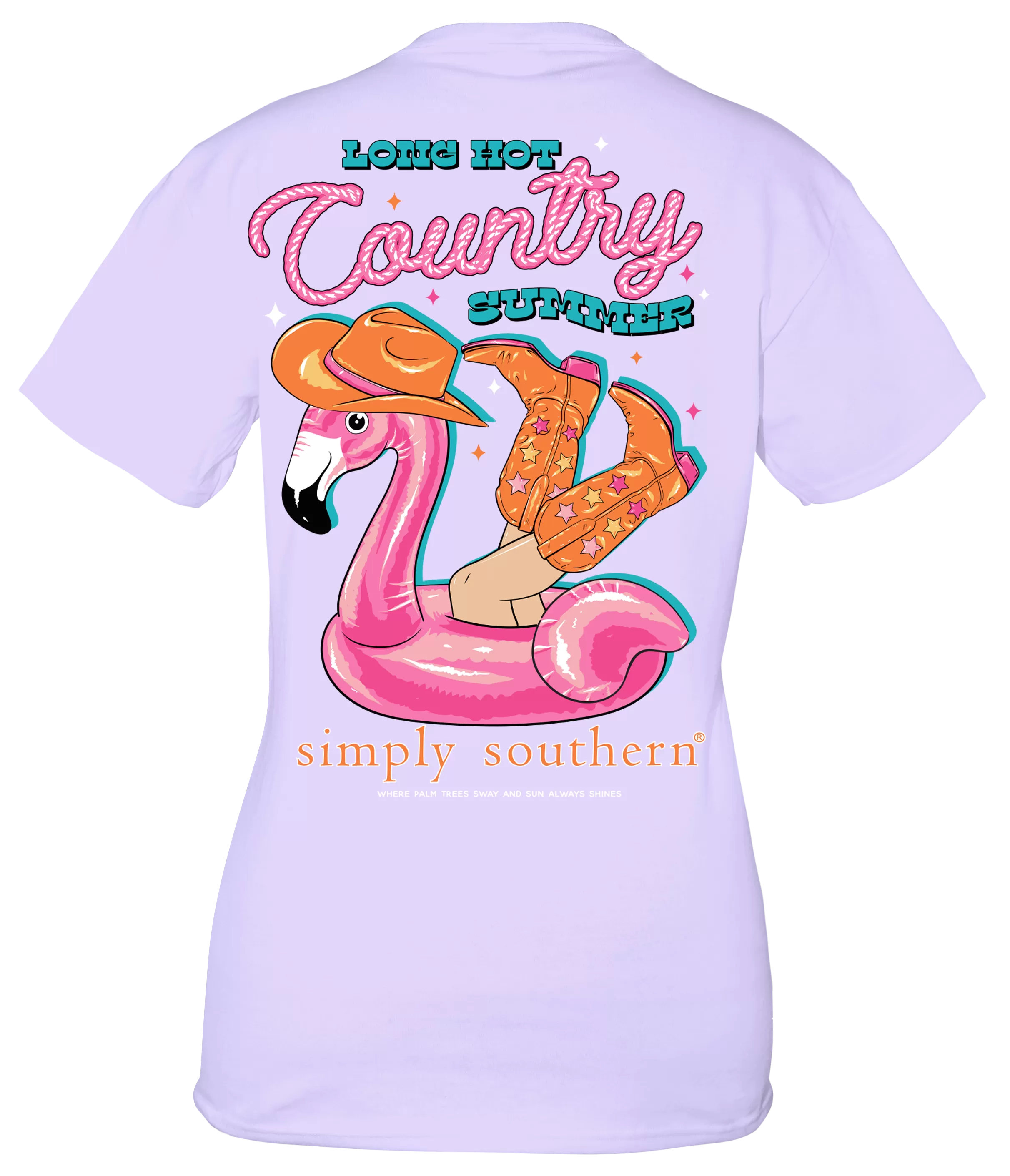 Simply Southern 'Long Hot Country Summer' Short Sleeve Tee in Aster Purple