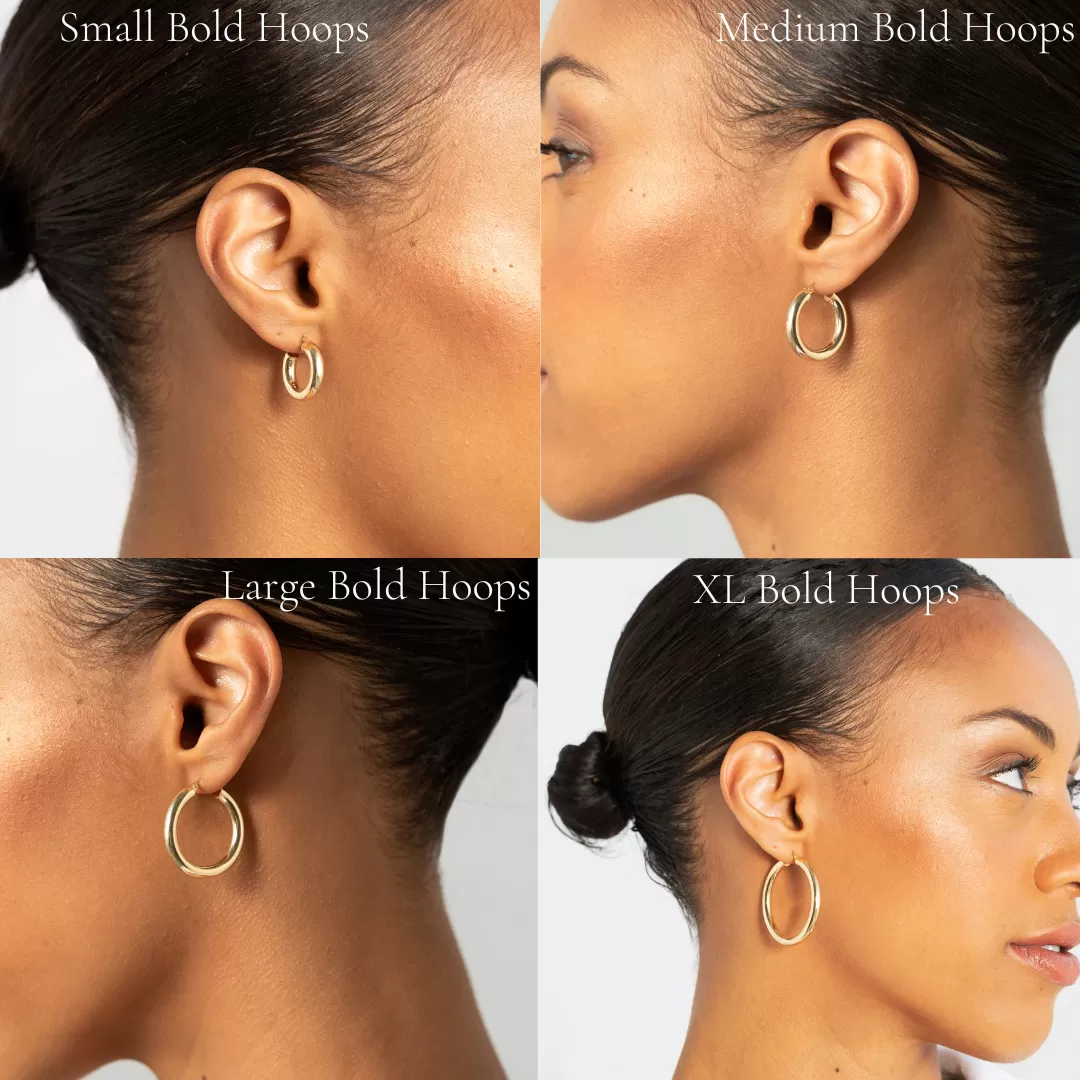 Small Bold Hoops | 10k Yellow Gold