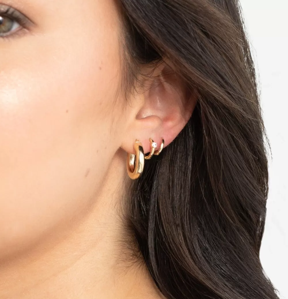 Small Bold Hoops | 10k Yellow Gold