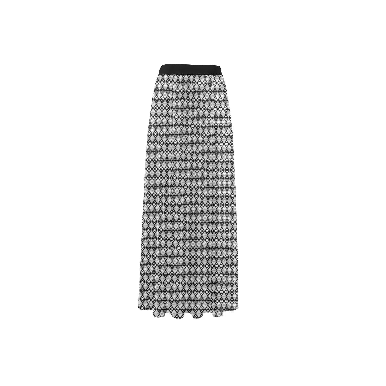 small diamond print High Slit Long Beach Dress (Model S40)