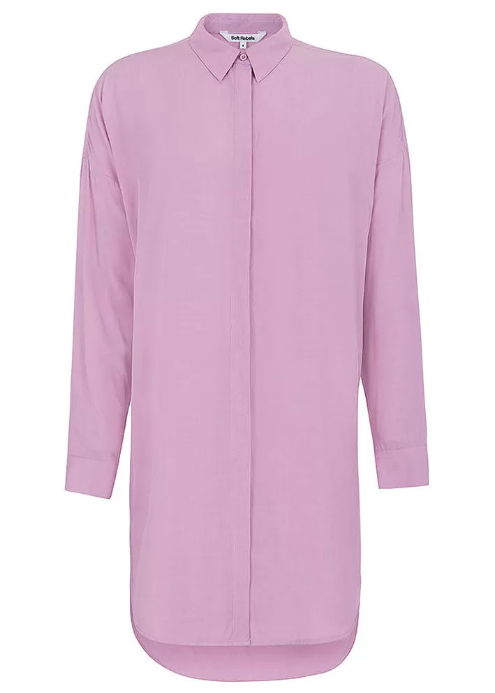 Soft Rebels Freedom Long Shirt SR420-758 Skjorte - Mauve Mist