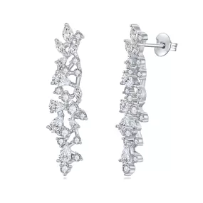 Sterling Silver Cascading CZ Earring