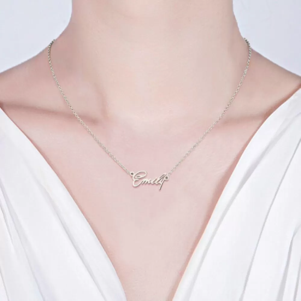 Sterling Silver Tiny Name Necklace