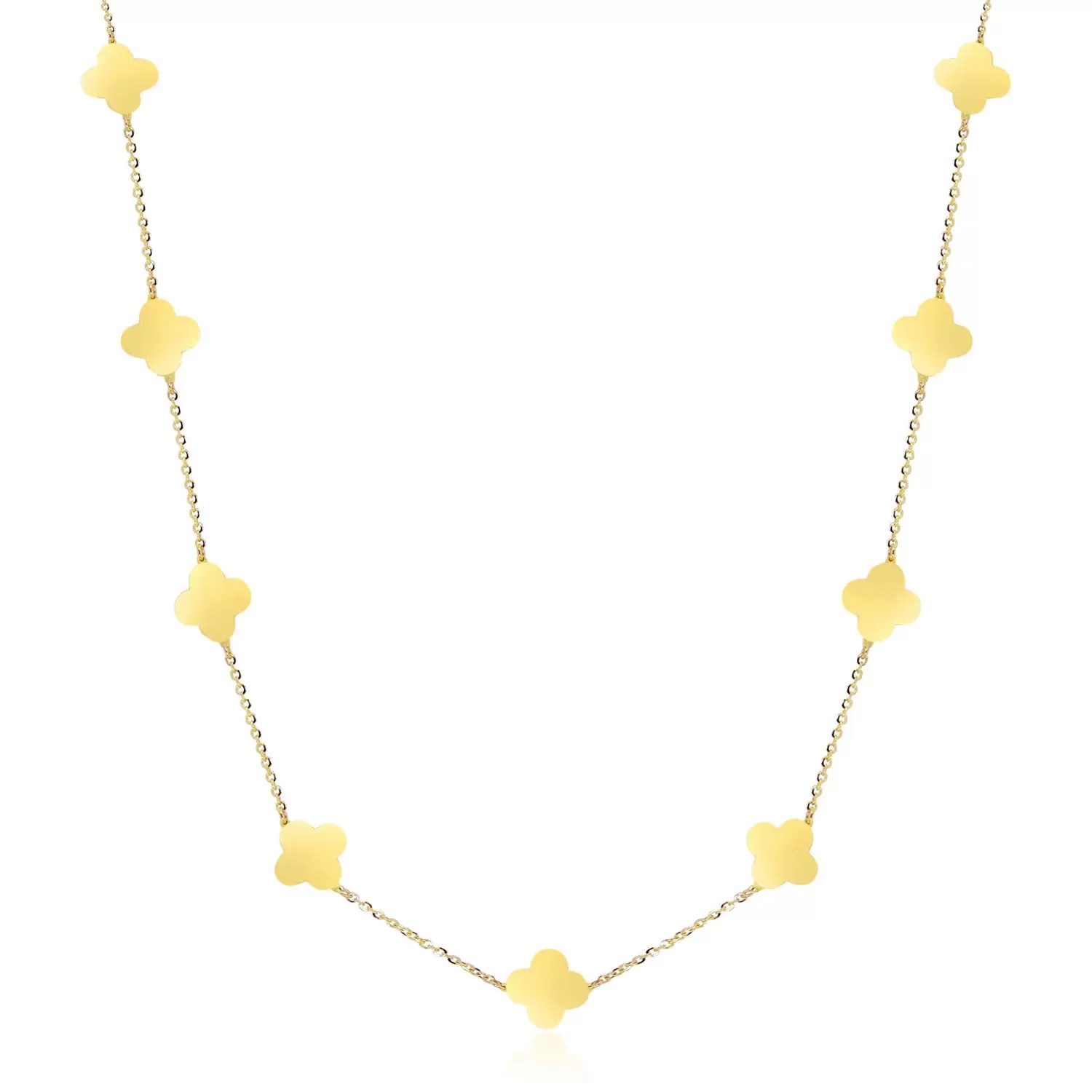 Stone Flower Necklace - Gold