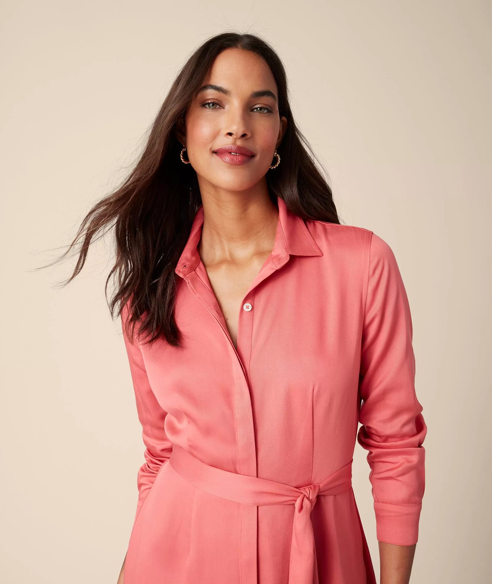 TENCEL Lyocell Belted Felicity Shirtdress