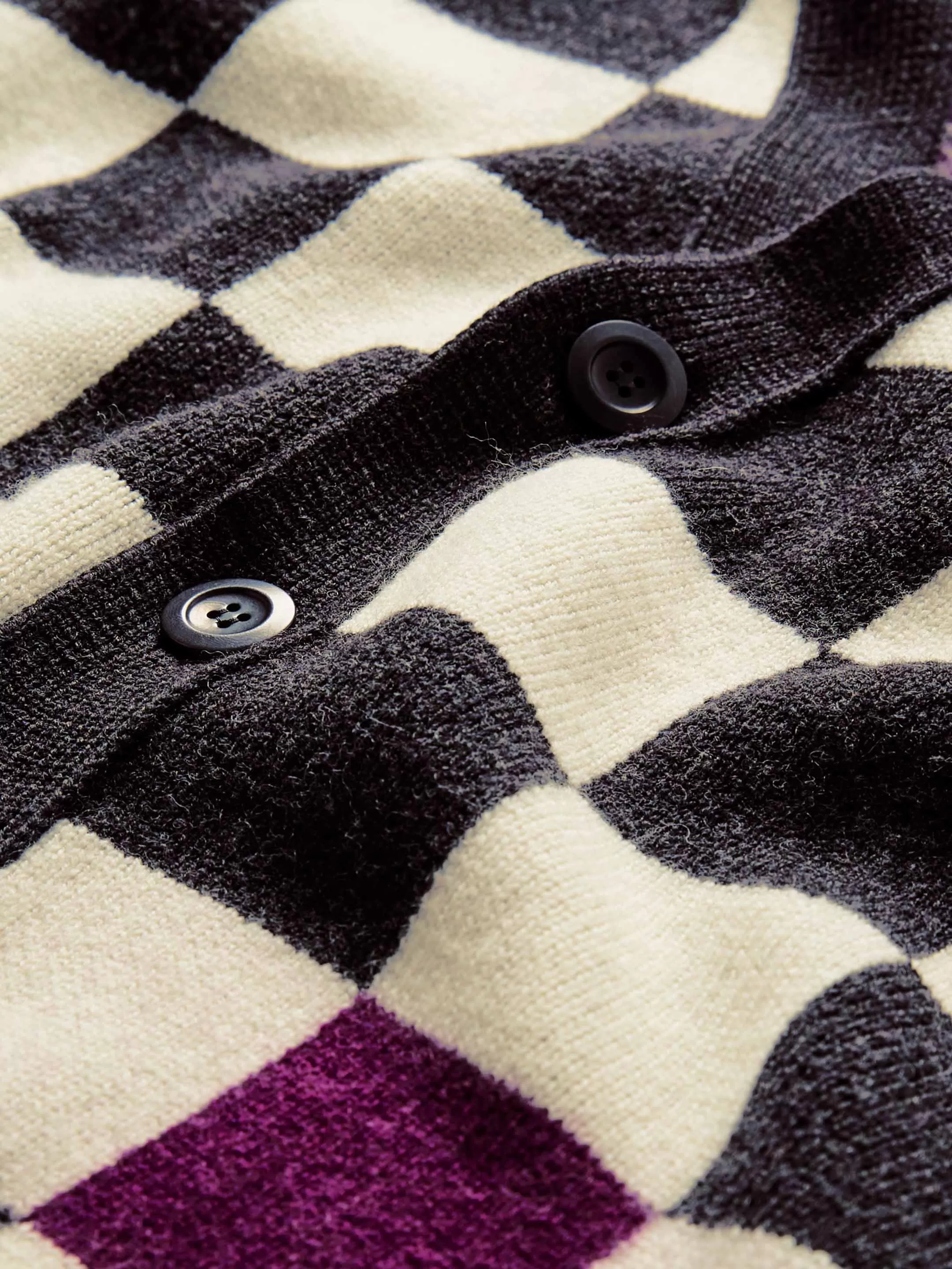 The Checkmate Cardigan - Anthracite Black