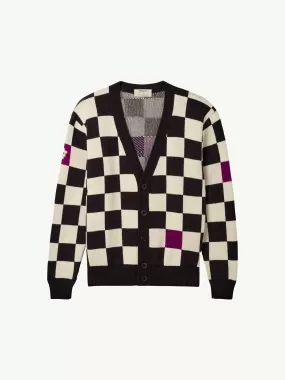 The Checkmate Cardigan - Anthracite Black