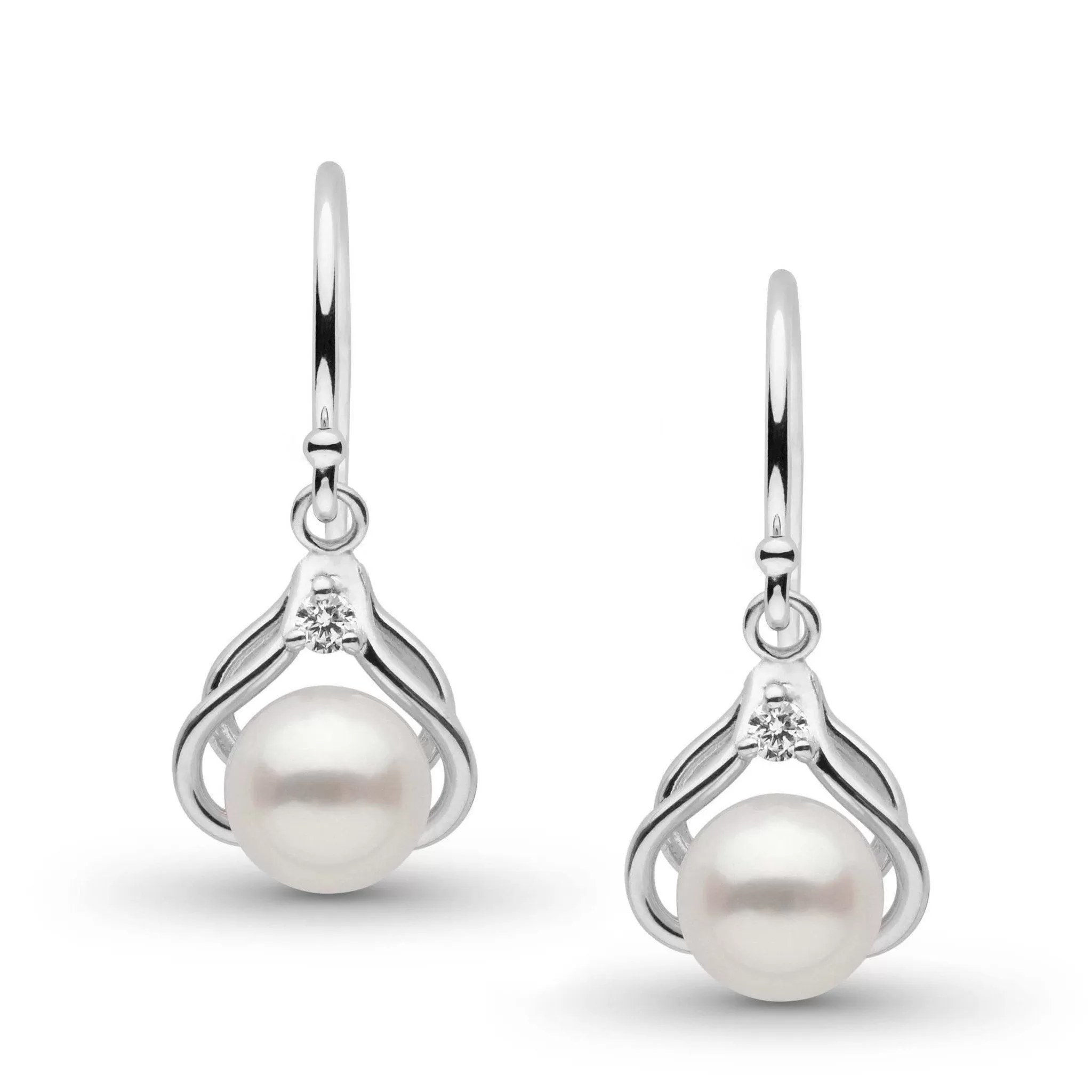 Tiara Collection Akoya Pearl and Diamond Earrings