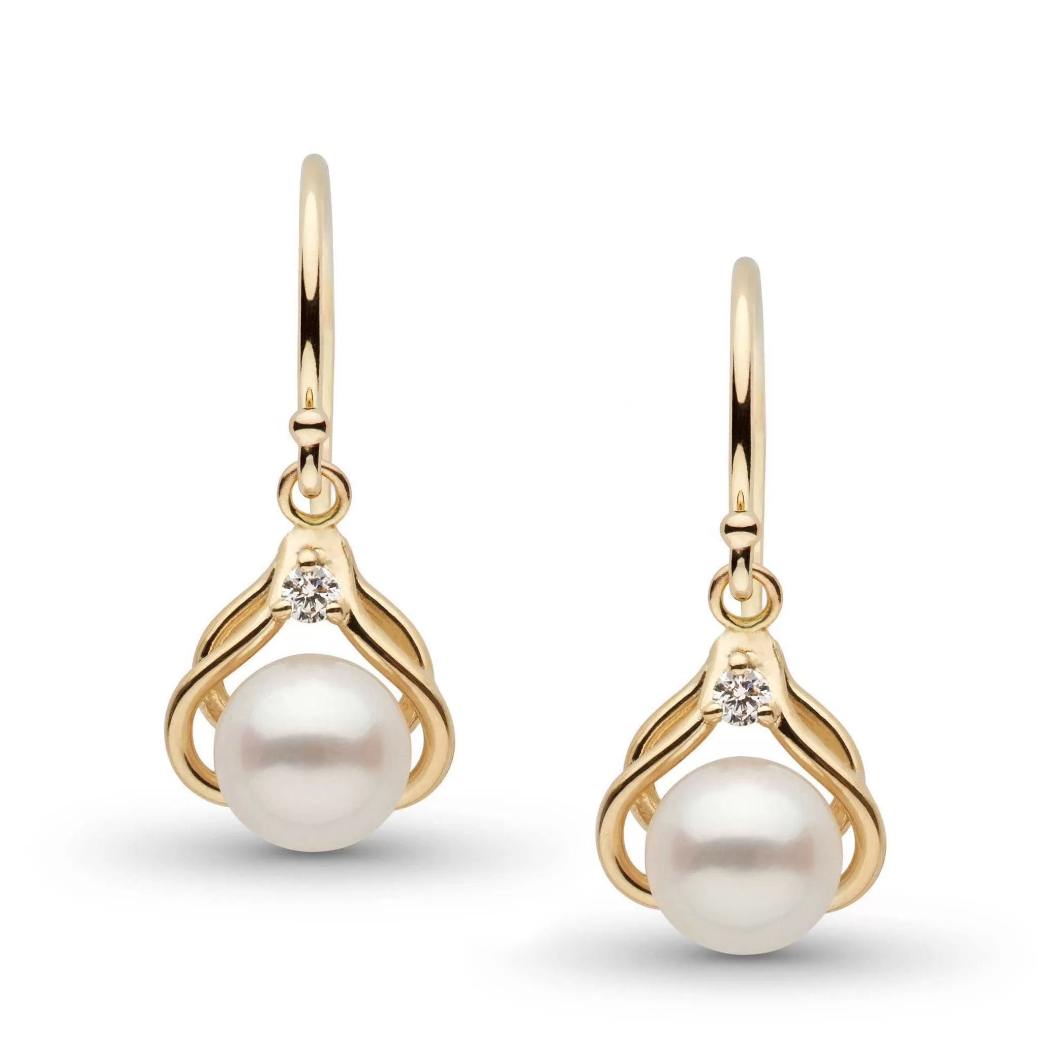 Tiara Collection Akoya Pearl and Diamond Earrings