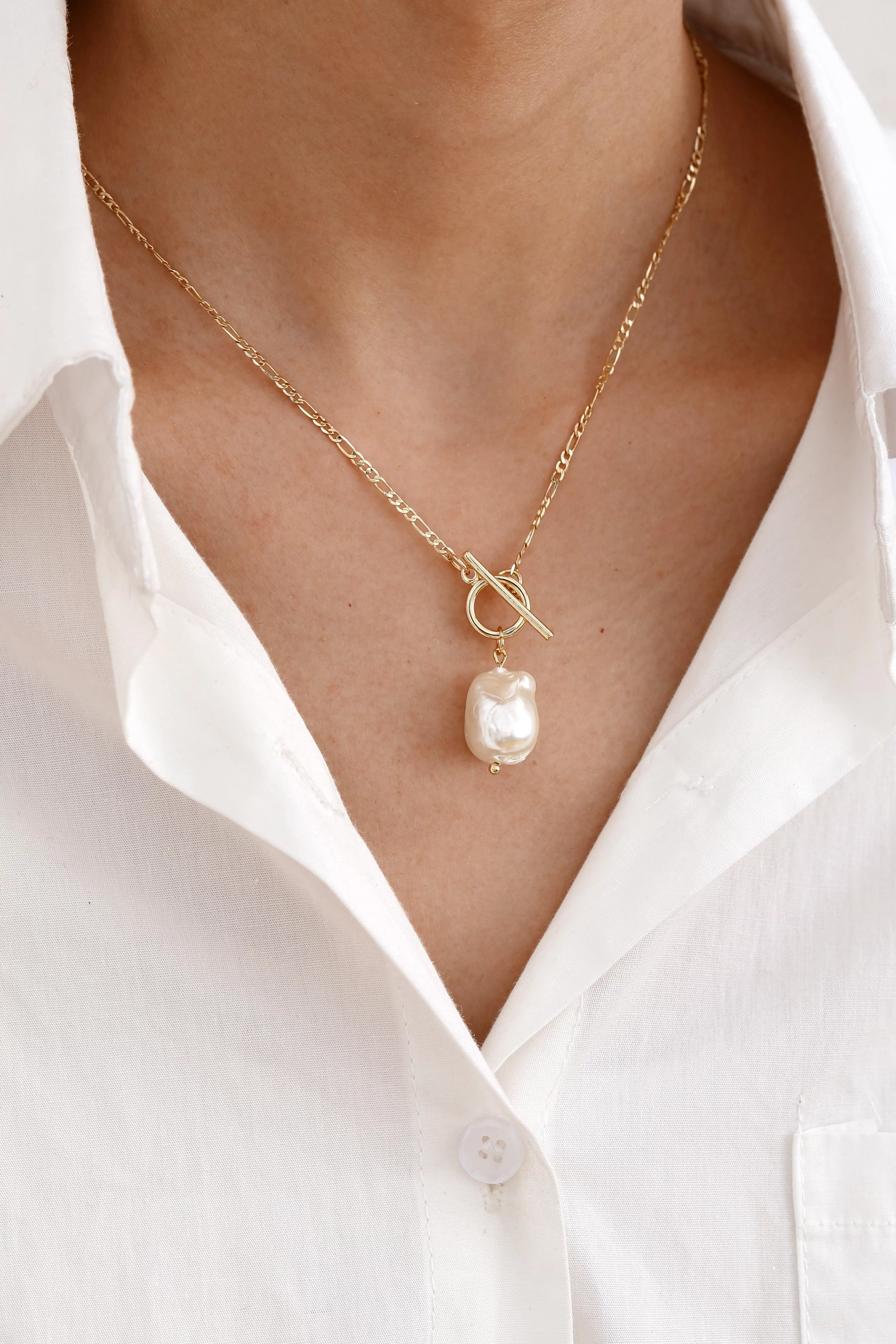 Timeless Pearl 14K Gold Necklace