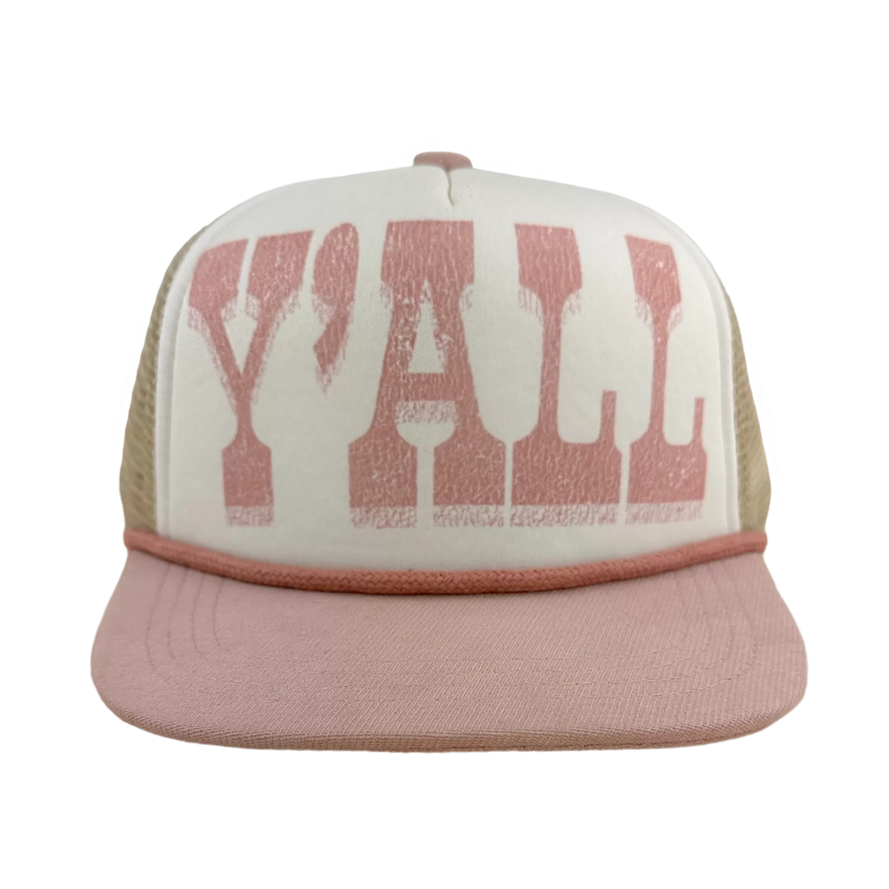 Tiny Whales Y'ALL Natural / Blush Trucker Hat