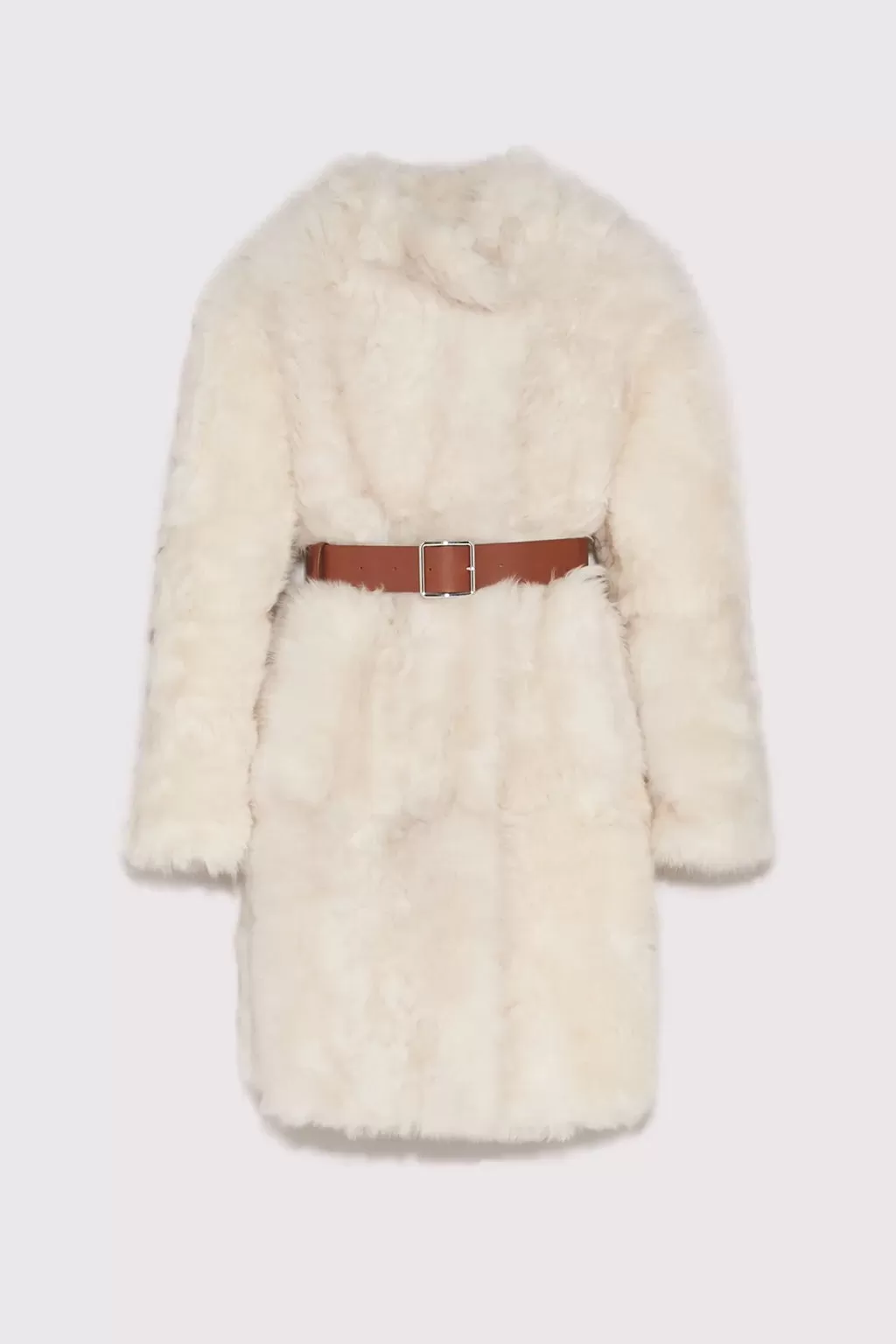 TOSCANA LAMBSKIN COAT WITH HIGH COLLAR IN WHITE