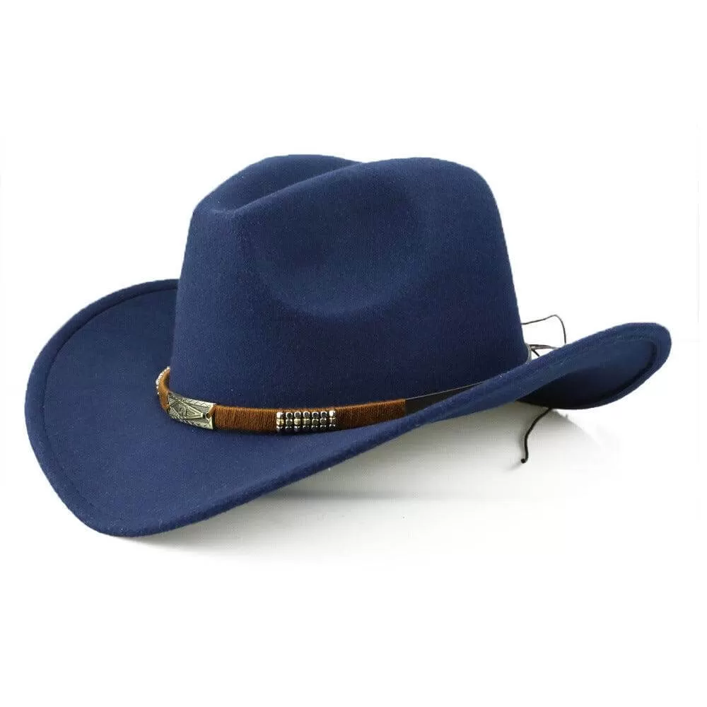 Trendy Woolen Denim Cowboy Hat for Fashion Enthusiasts