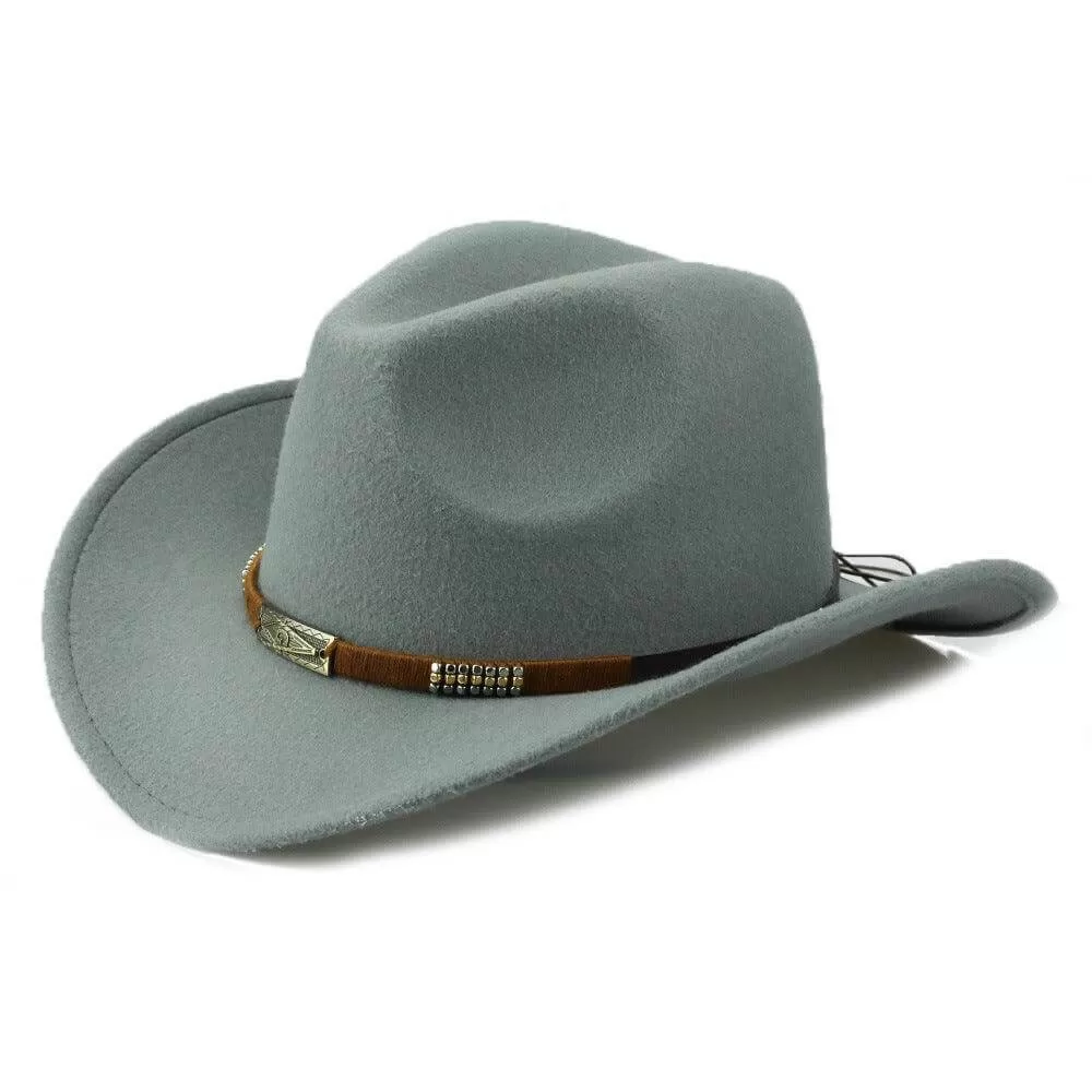 Trendy Woolen Denim Cowboy Hat for Fashion Enthusiasts