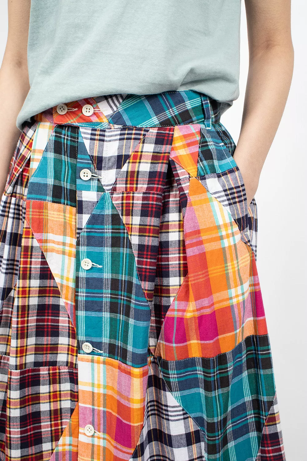 Tuck Skirt Multi Patchwork