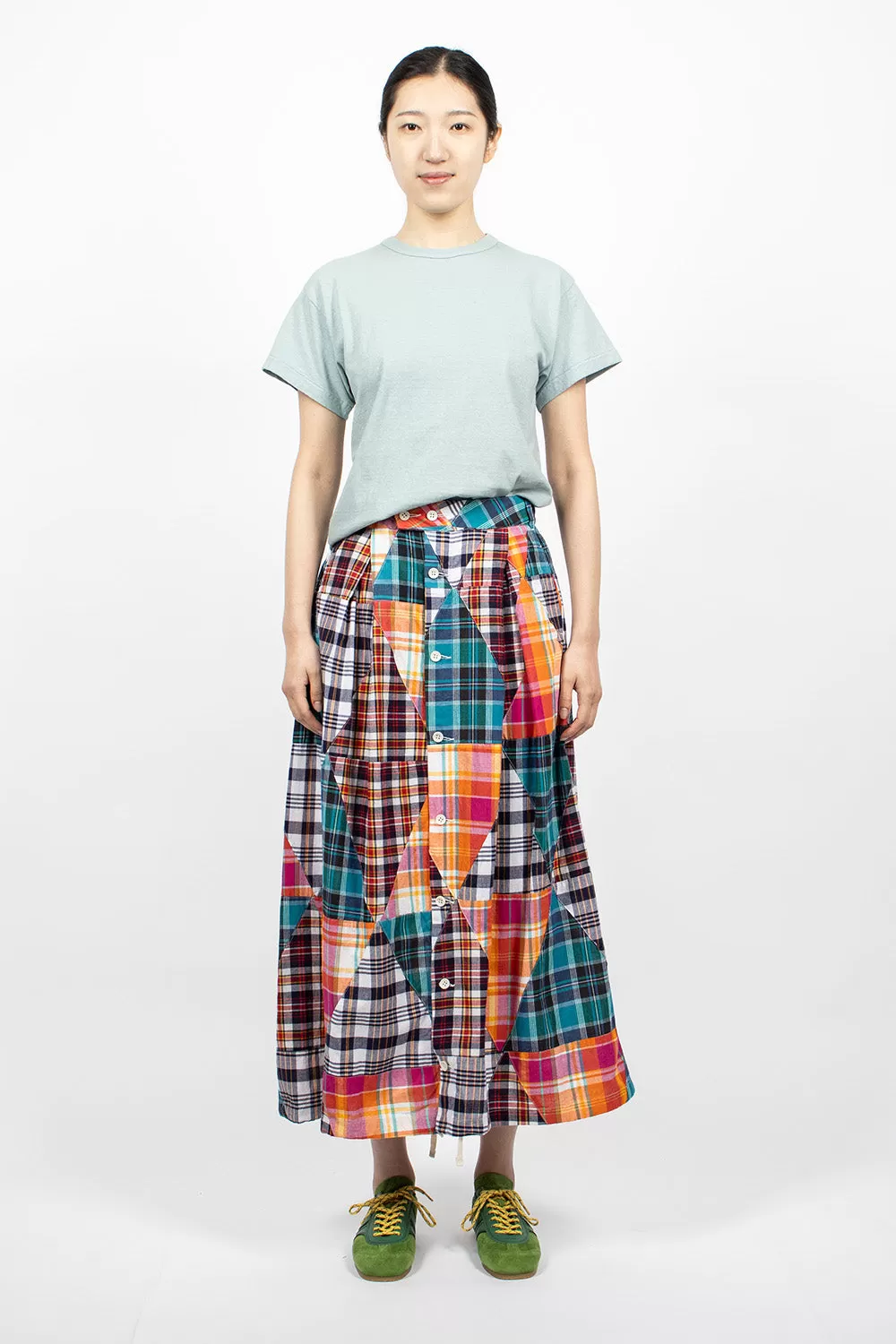 Tuck Skirt Multi Patchwork