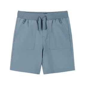 Twill Stretch Drawstring Short | Blue