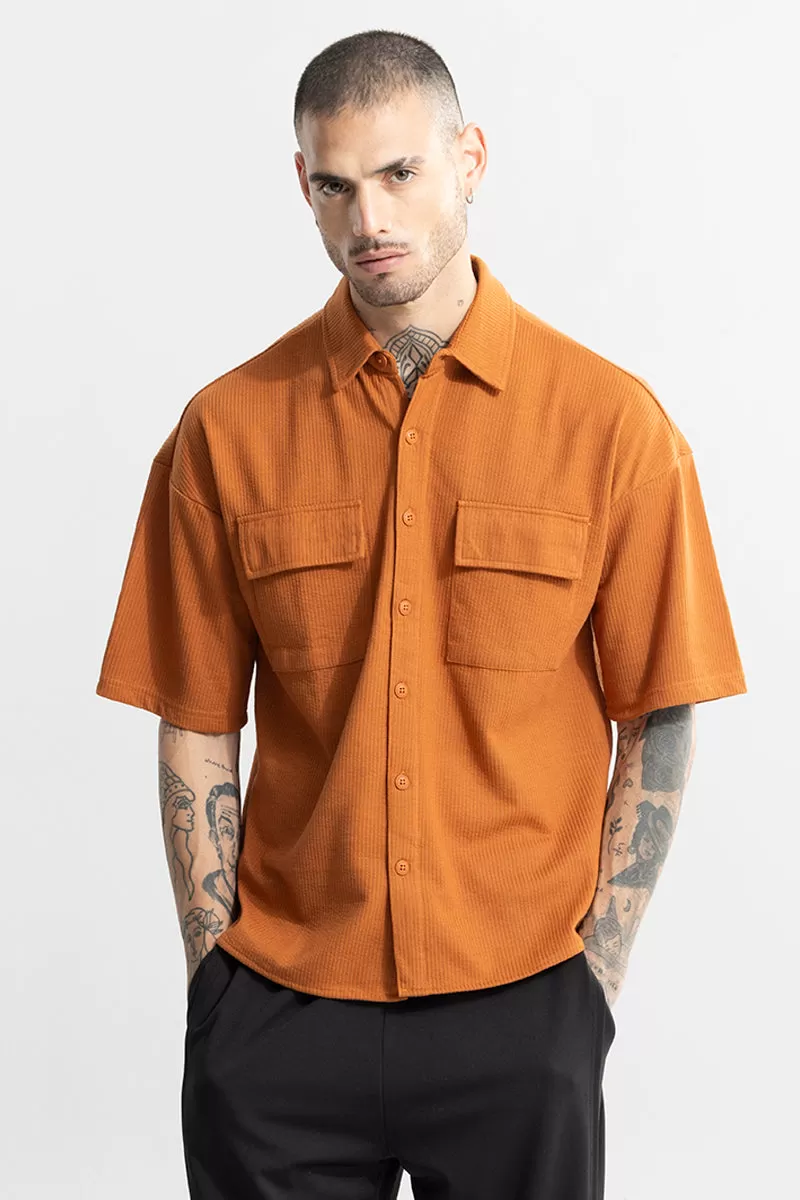 TwinFlap Rustic Orange Oversized Shirt