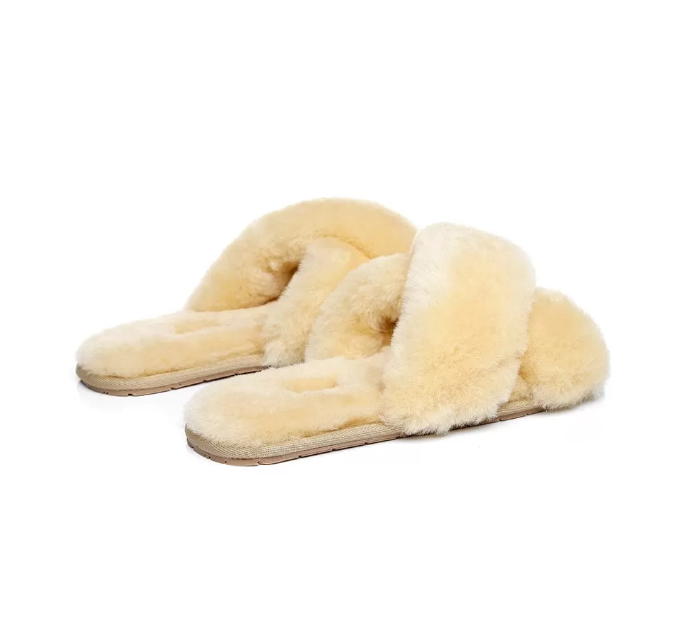 UGG Australian Shepherd Cross Fluffy Slides Linty