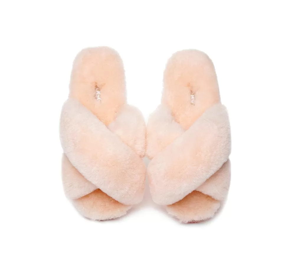 UGG Australian Shepherd Cross Fluffy Slides Linty