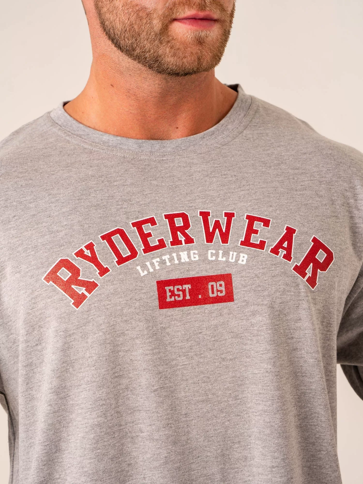 Varsity Oversized T-Shirt - Grey Marl