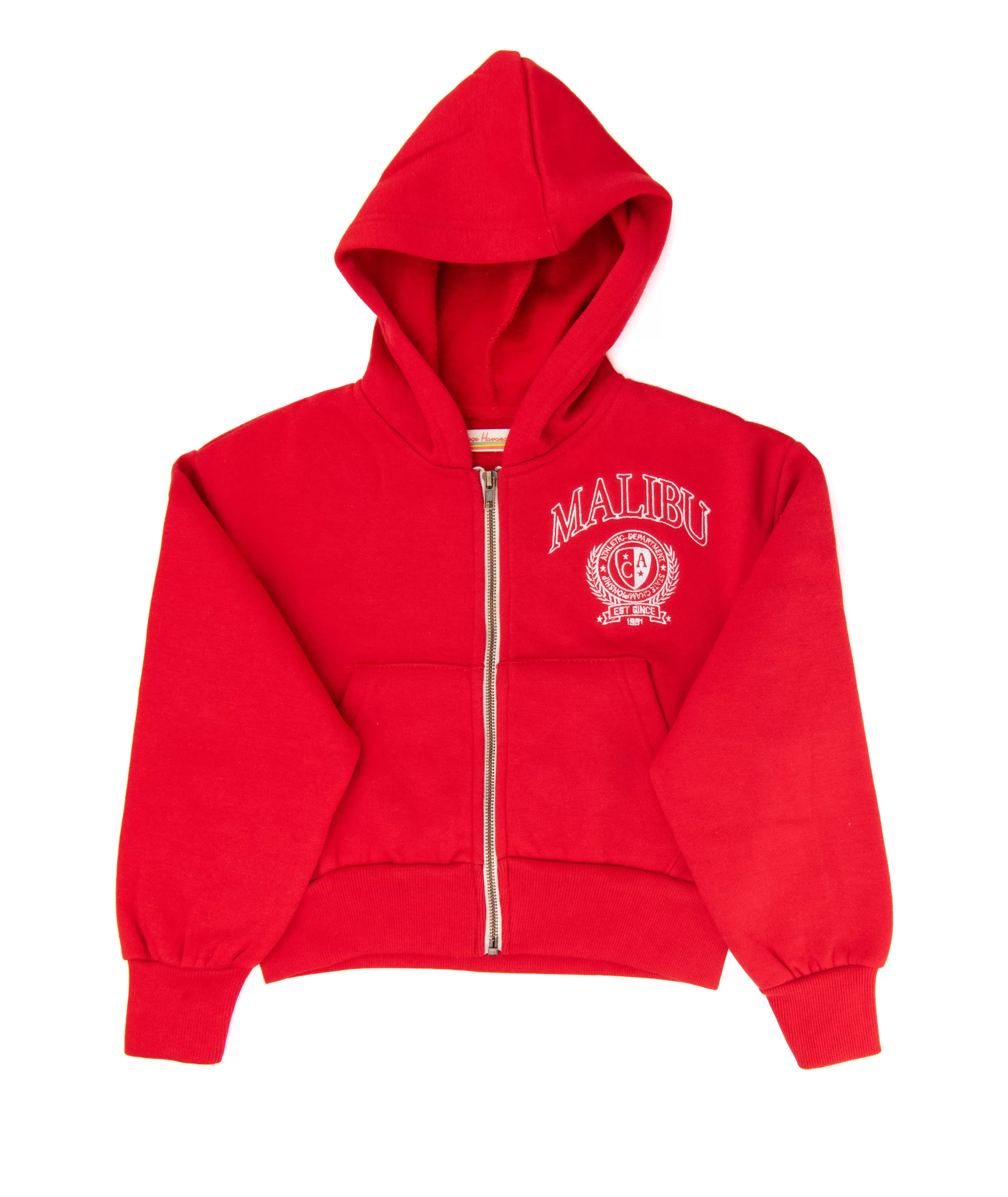 Vintage Havana Girls Malibu Embroidered Zip Hoodie