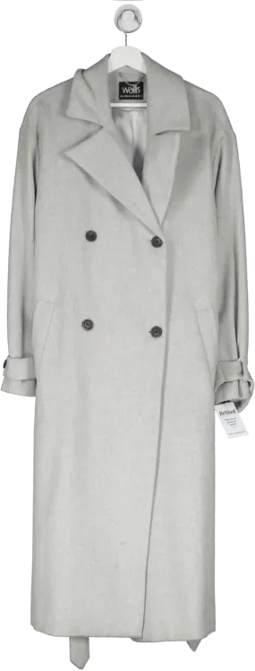 Wallis Grey Soft Longline Belted Trench Coat UK L