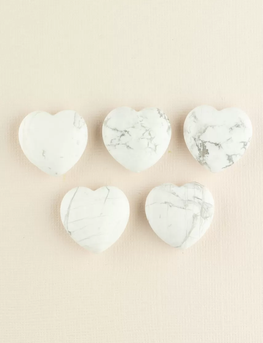 White Howlite Mini Heart for Inspire