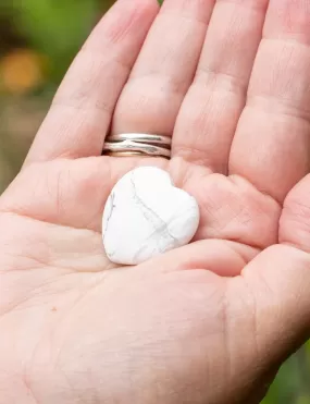 White Howlite Mini Heart for Inspire